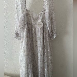 From Worth Collective, Maxi Dress with Grey Floral